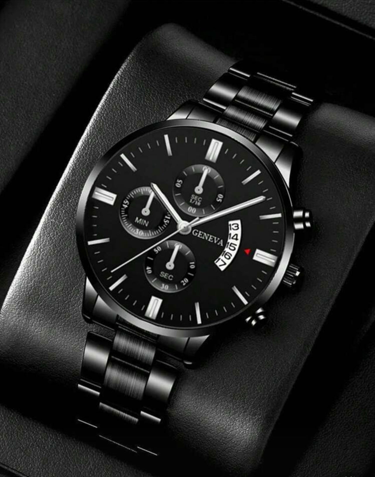 Črna moška kronograf ura | CHRONOMASTER