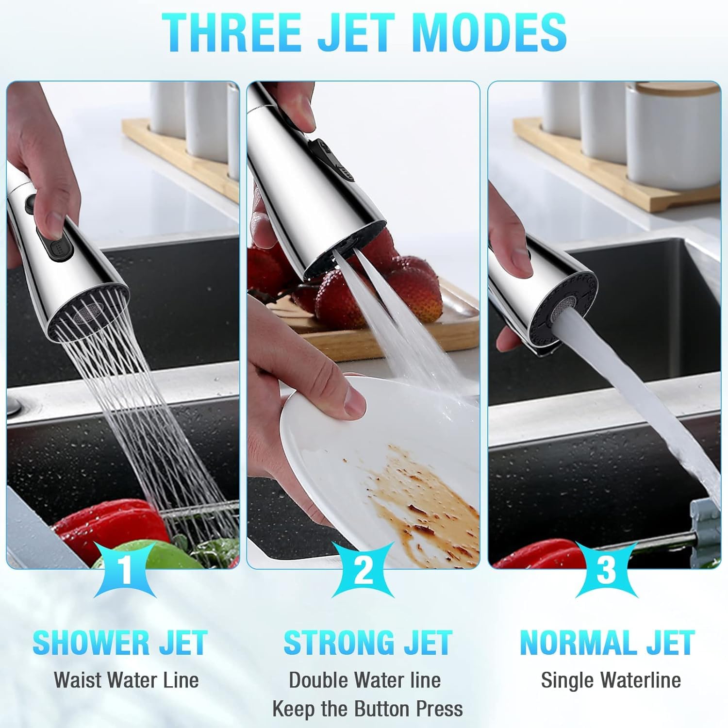 3v1 kuhinjski nastavek za pipo | TRIPLEFLOW