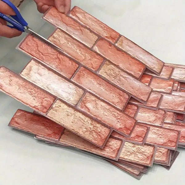3D opečnate samolepilne tapete | NYBRICK - 10 kosov