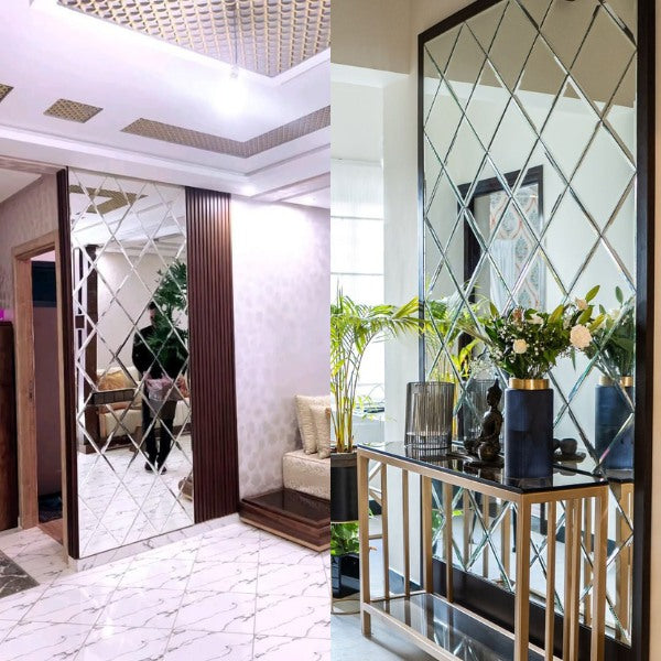 3D zrcalne nalepke diamant | WALLGEM - 32 kosov
