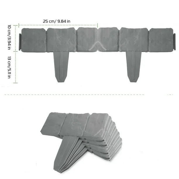 Vrtni robniki v stilu kamna (6 kosov) | MINIFENCE