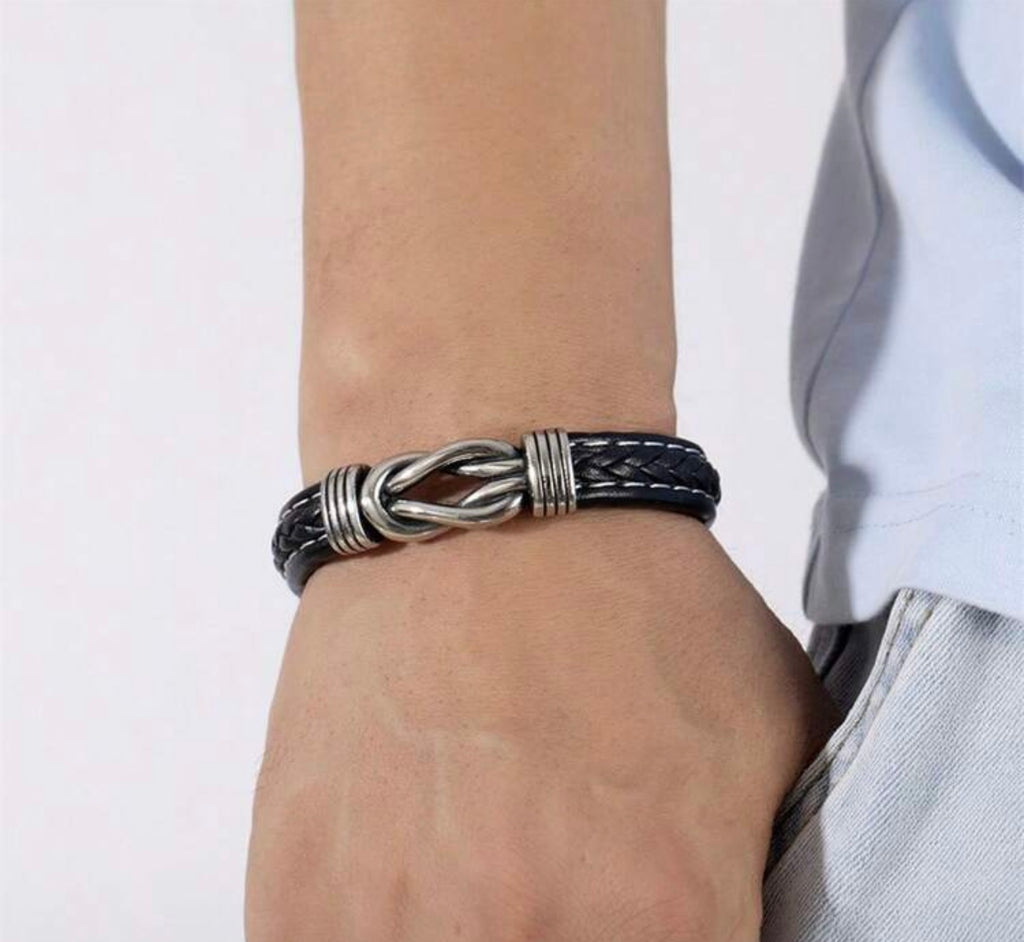 Moška pletena usnjena zapestnica | BRAIDEDBRACELET