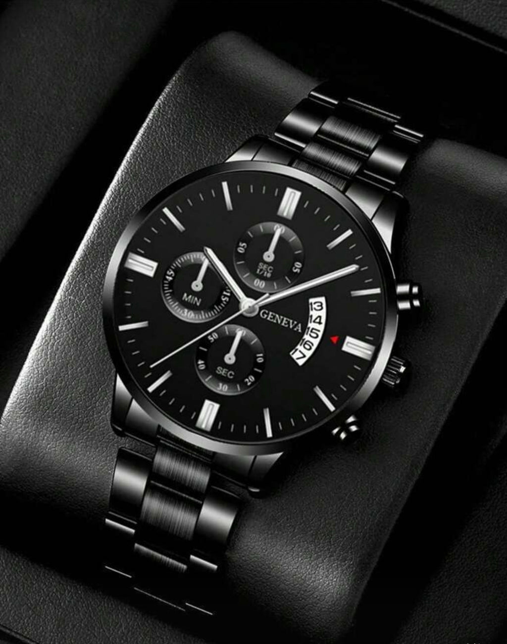 Črna moška kronograf ura | CHRONOMASTER