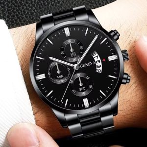 Črna moška kronograf ura | CHRONOMASTER
