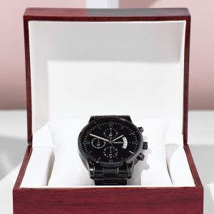 Črna moška kronograf ura | CHRONOMASTER